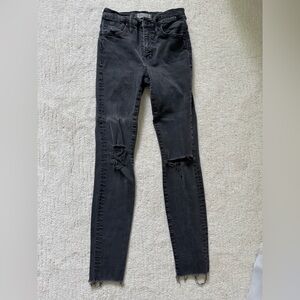 Madewell Black Distressed Skinny Jeans